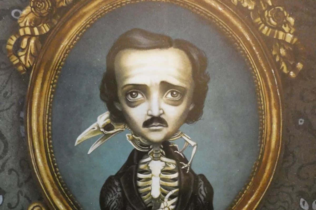 Edgar Allan Poe Skelet Illustratie Achtergrond