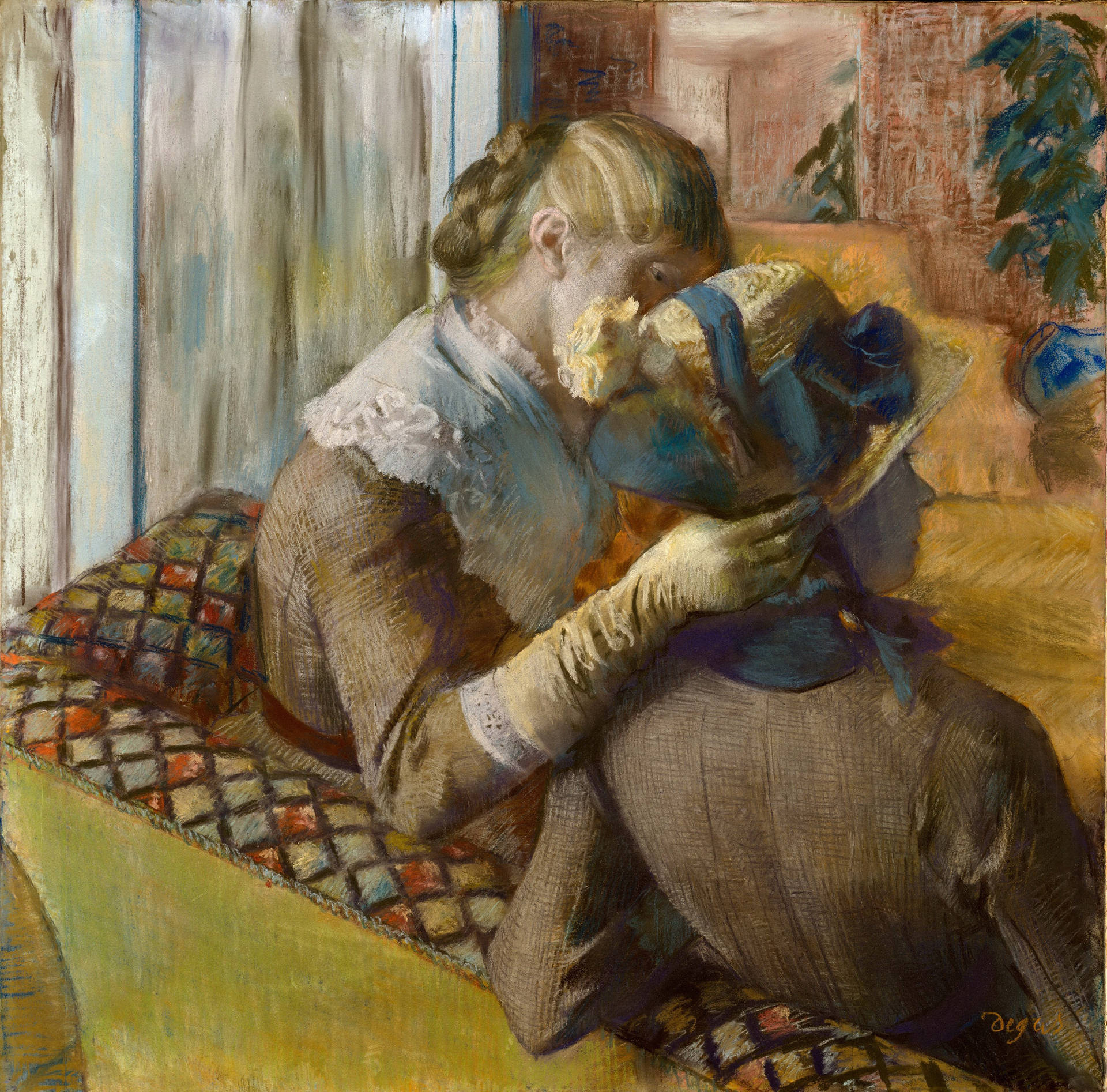 Edgar Degas På Milliners Pastellteckning Wallpaper