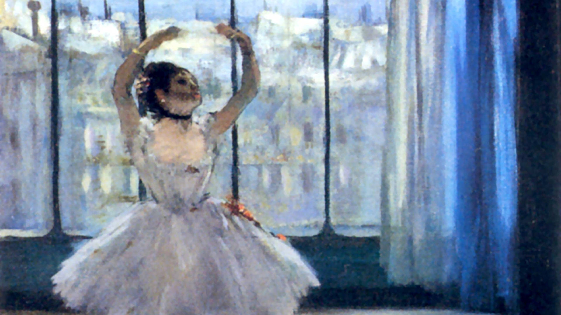 Edgar Degas Ballerina Dancer Pittura A Olio Sfondo