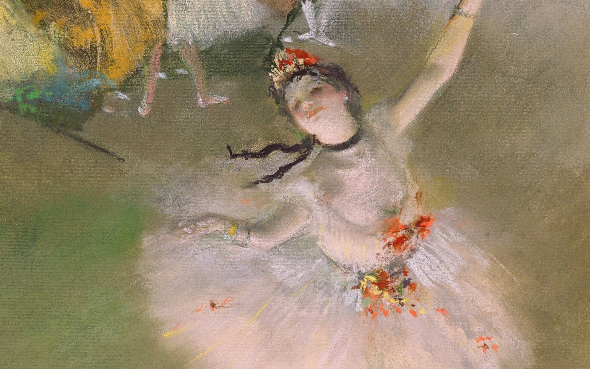 Edgar Degas Ballerina Pittura A Olio Sfondo