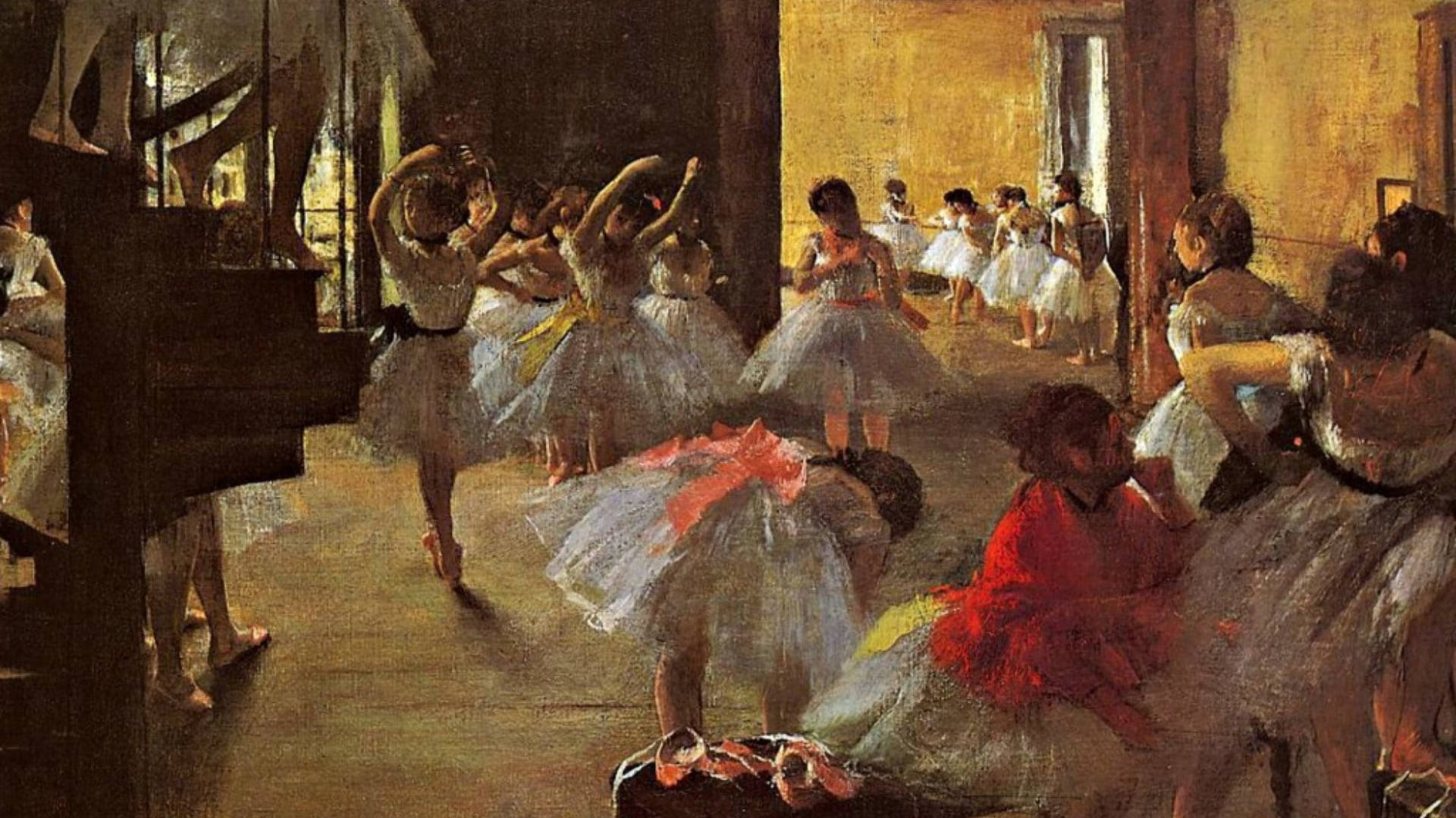 Edgar Degas Dance Class Oil Painting Wallpaper