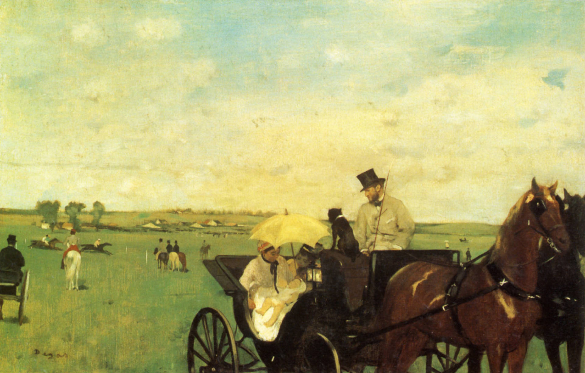 Afamília De Edgar Degas Na Carruagem. Papel de Parede