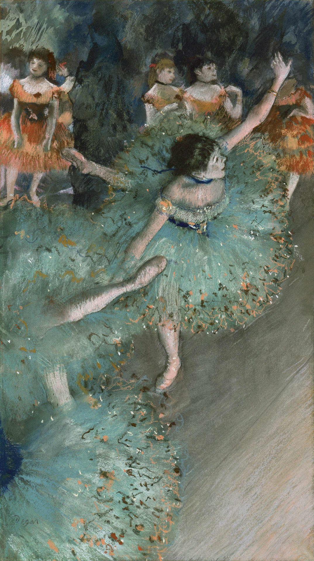 Edgar Degas Den Grønne Balletdanser Tapet Wallpaper