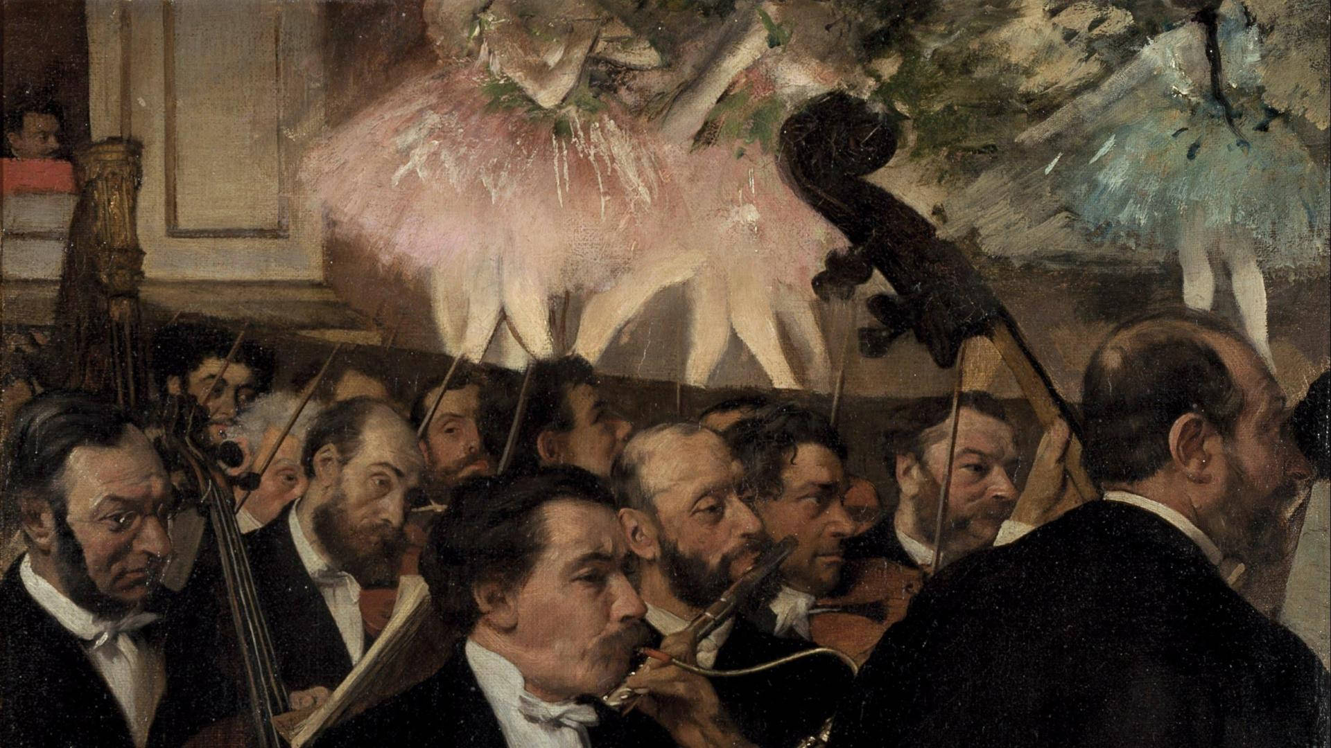 Edgar Degas Orkesteret på Operan Wallpaper