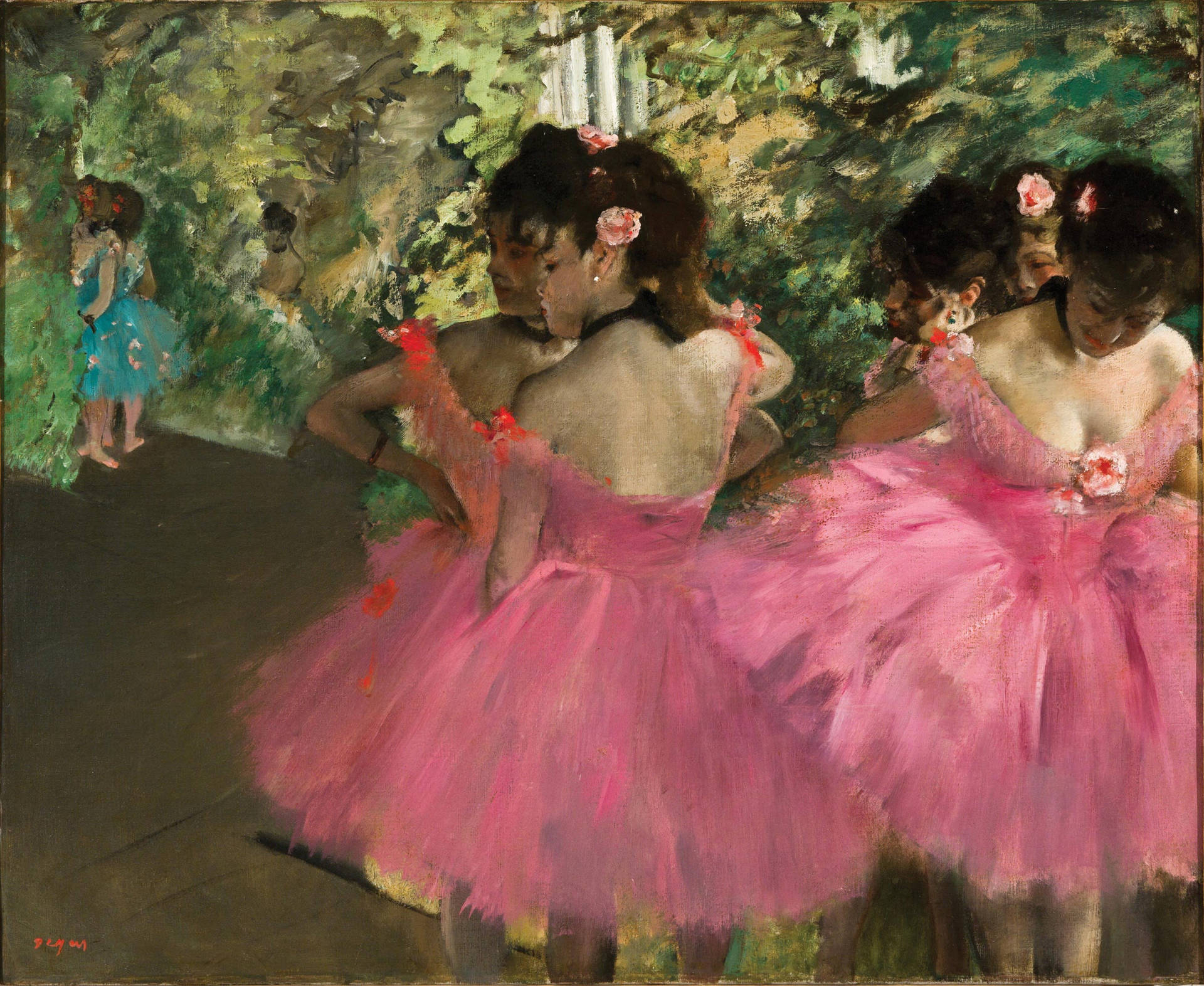Edgar Degas De Pink Danser Tapet Wallpaper