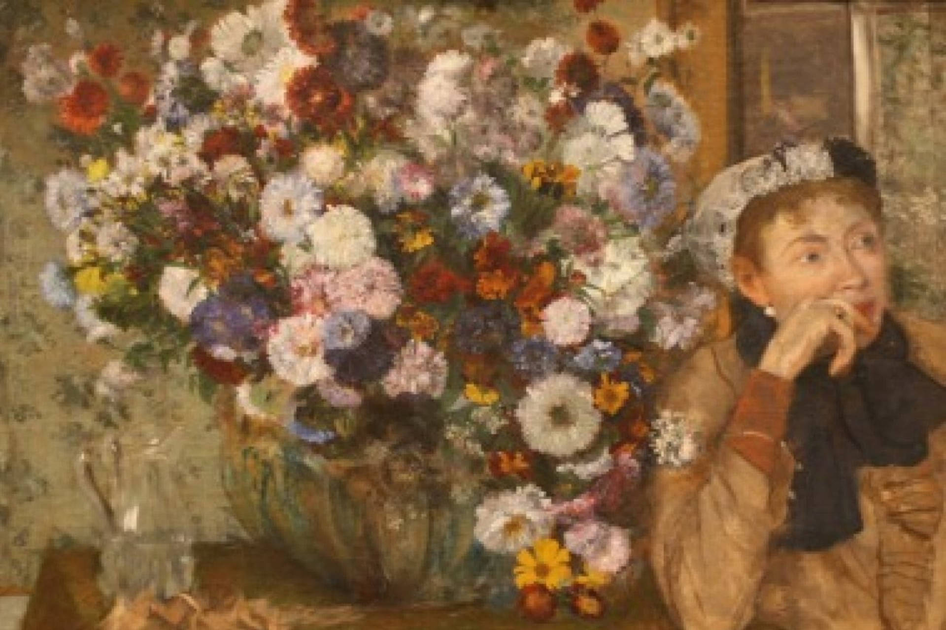 Edgar Degas Woman Beside The Vase Wallpaper