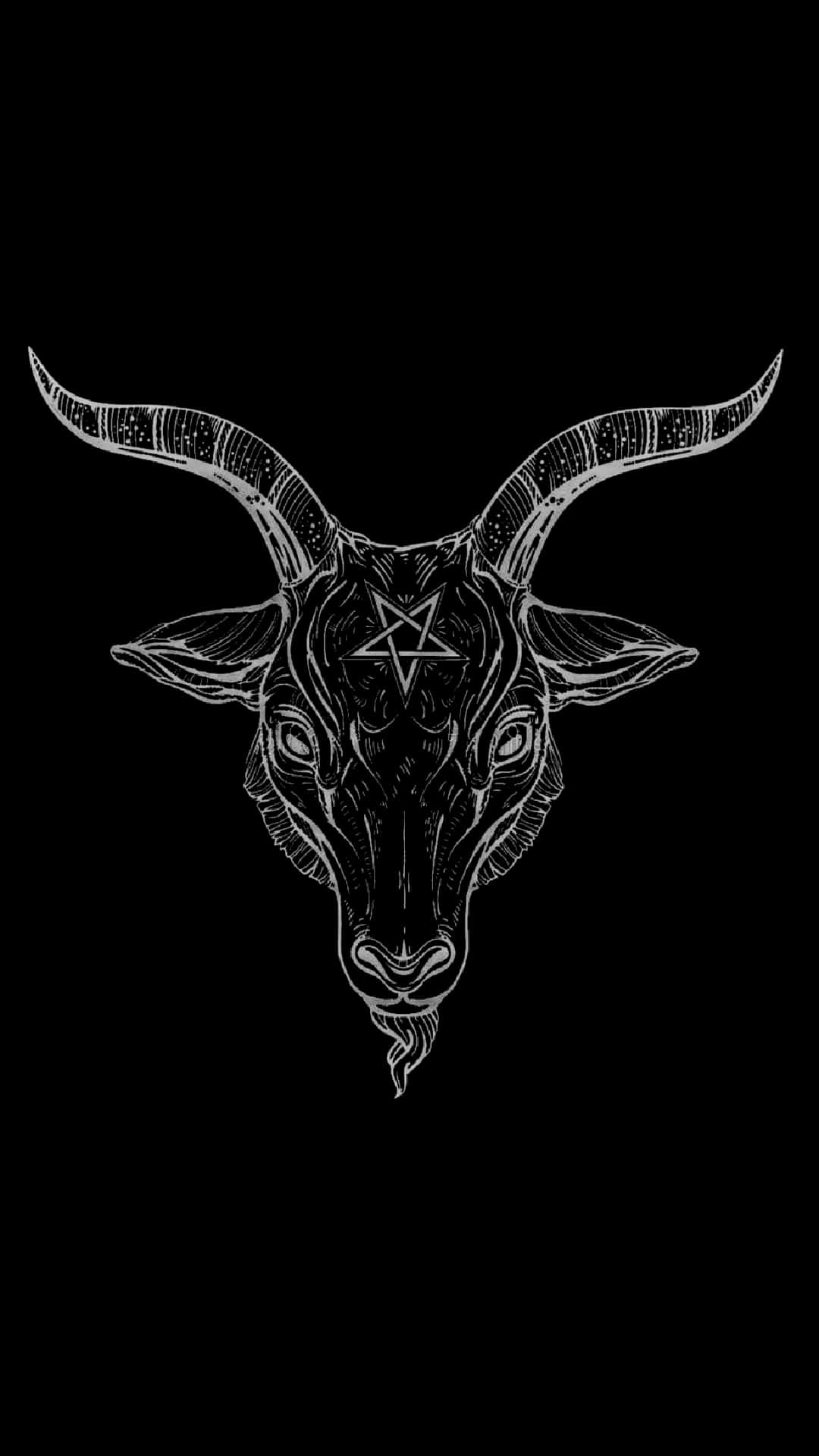 Edgy Black Aesthetic Goat Pentagram Wallpaper