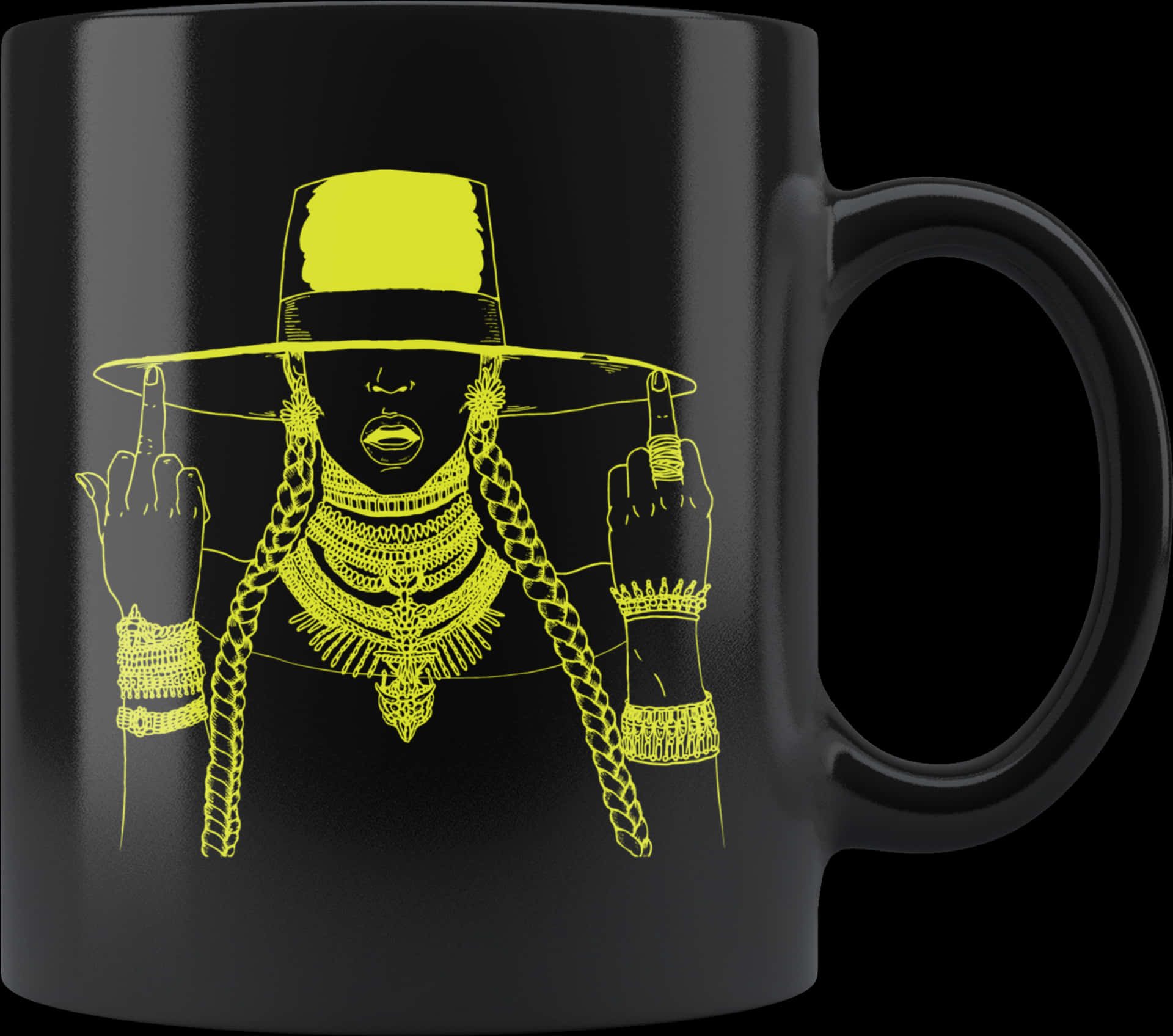 Edgy Fashion Mug Design PNG