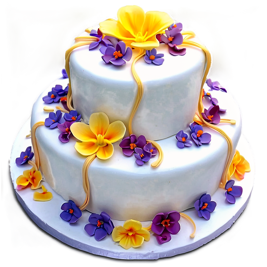 Edible Flower Wedding Cake Png Kxn63 PNG