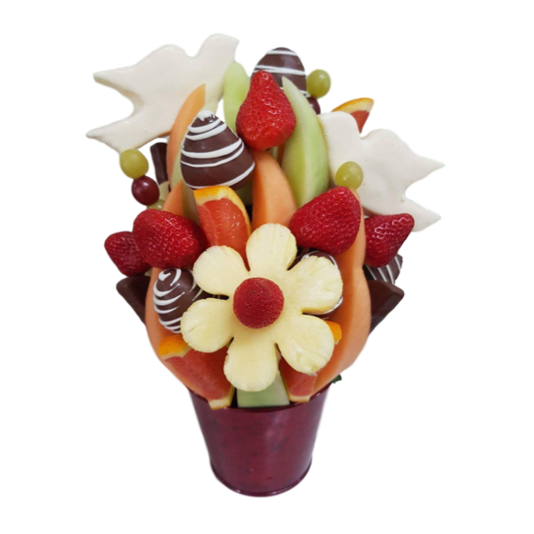 Edible Fruit Bouquetwith Chocolate Strawberries PNG