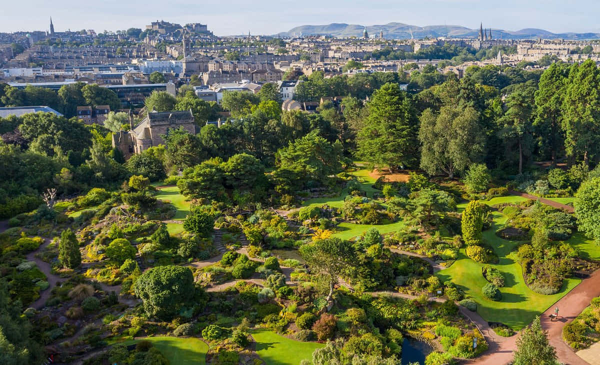 Edinburgh Botanic Garden Aerial View Wallpaper