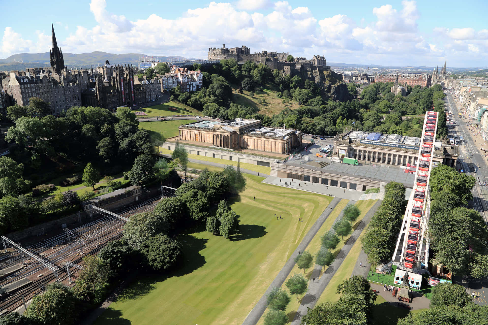 Edinburgh Cityscape Scottish National Gallery Wallpaper