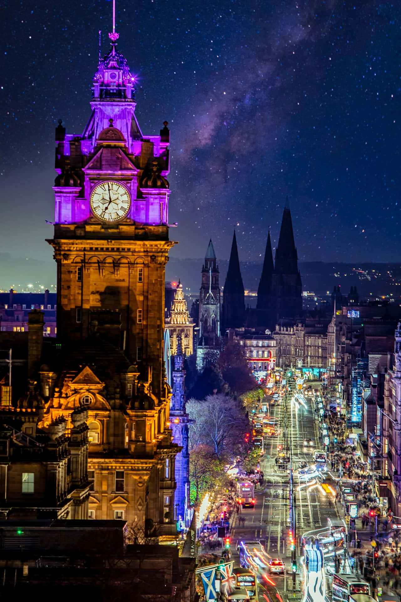 Edinburgh Princes Street Night View Wallpaper