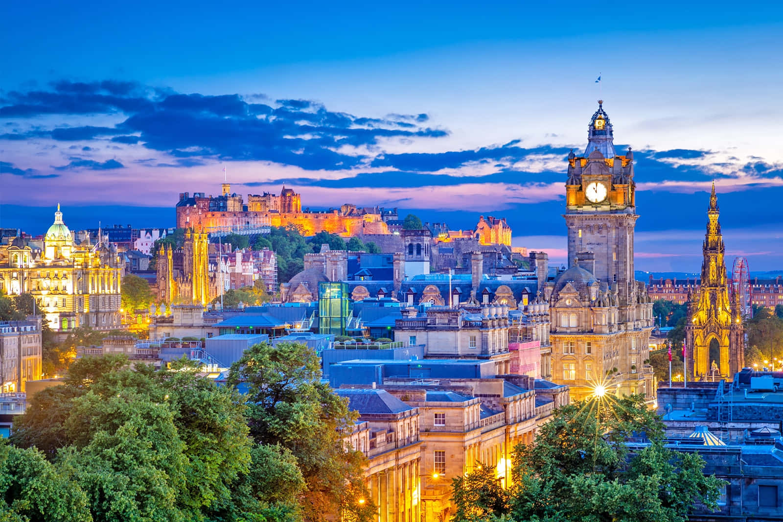 Edinburgh Skyline Twilight View.jpg Wallpaper