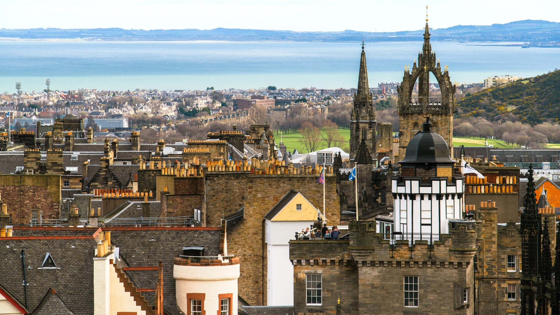 Download Edinburgh Skyline View Wallpaper | Wallpapers.com