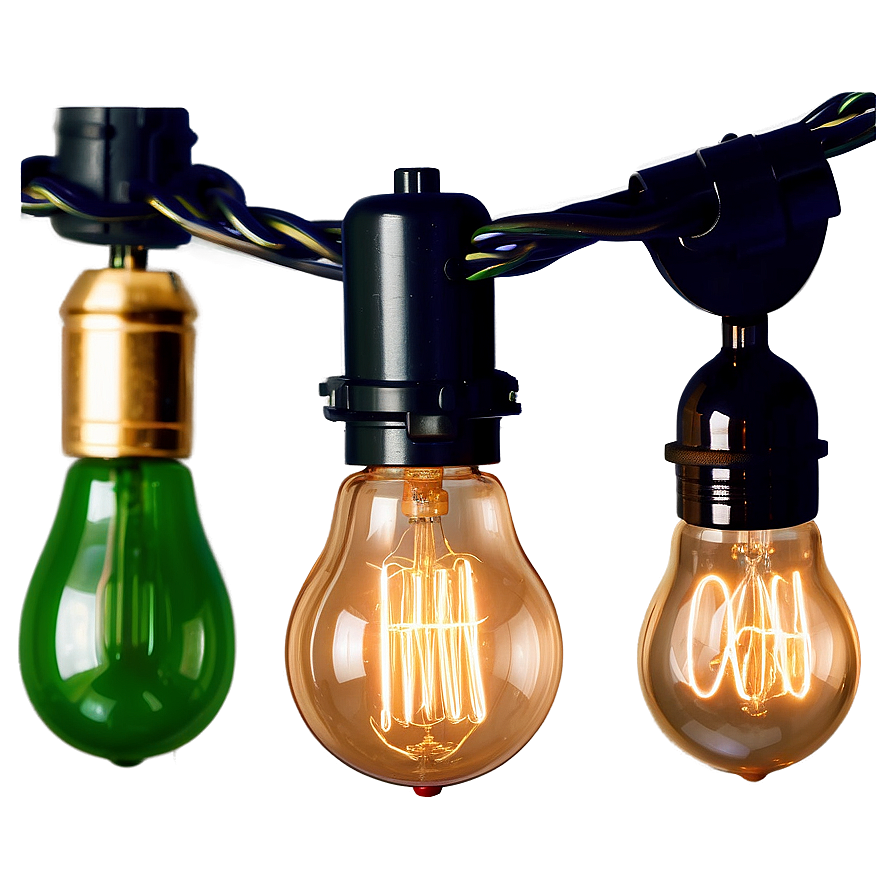 Edison Bulb String Light Png Vlx PNG