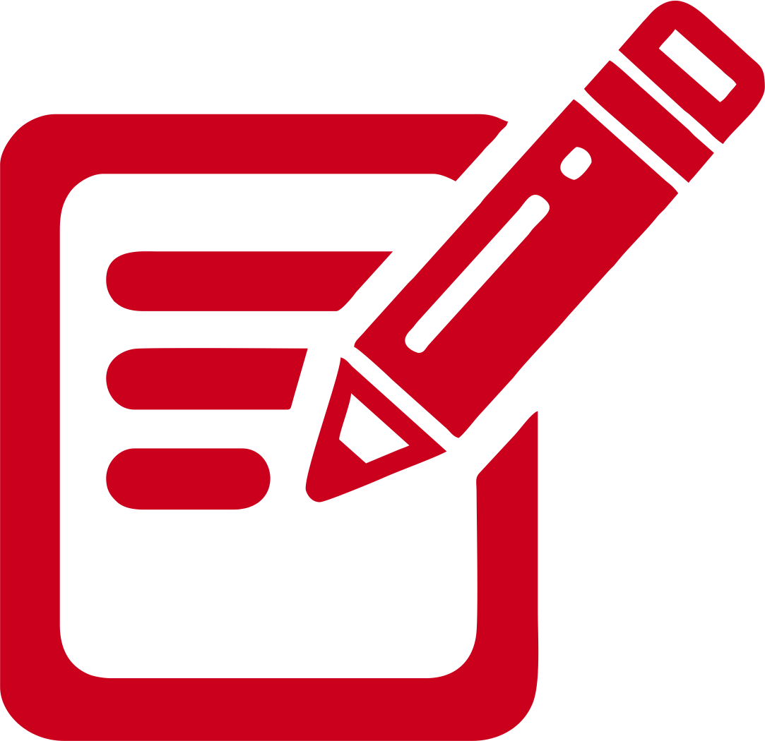 Edit Document Icon Red PNG