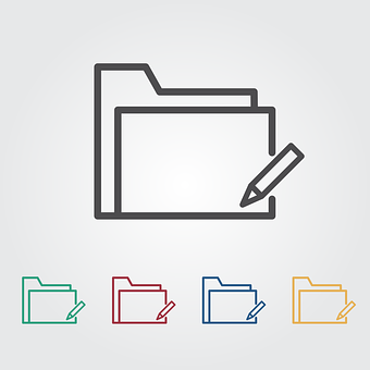 Editable Folder Icons Graphic PNG