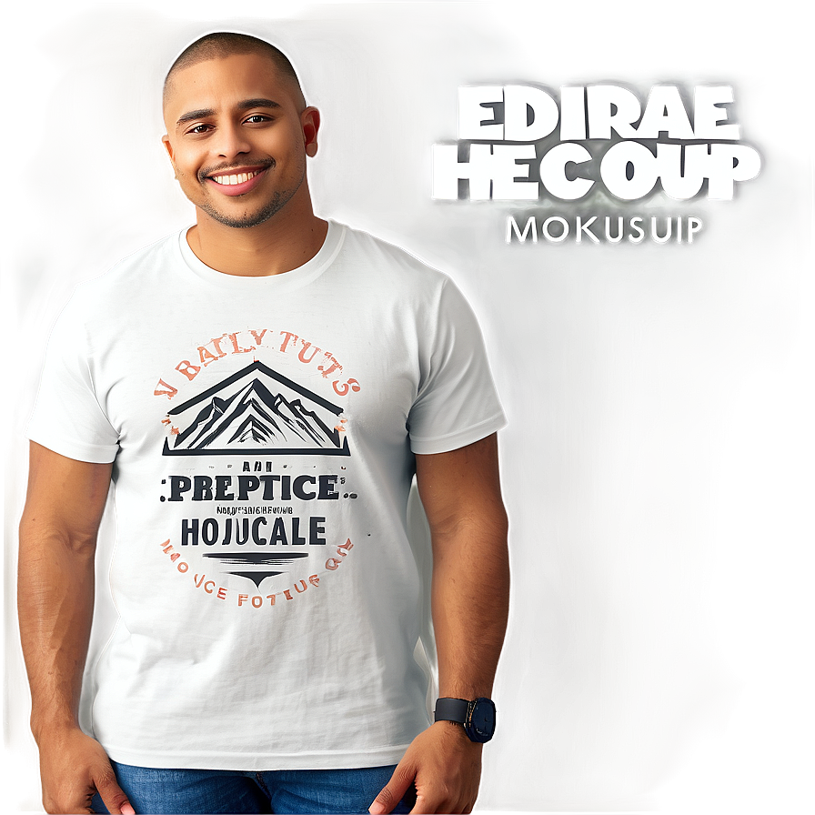 Editable White T-shirt Mockup Png Dop PNG