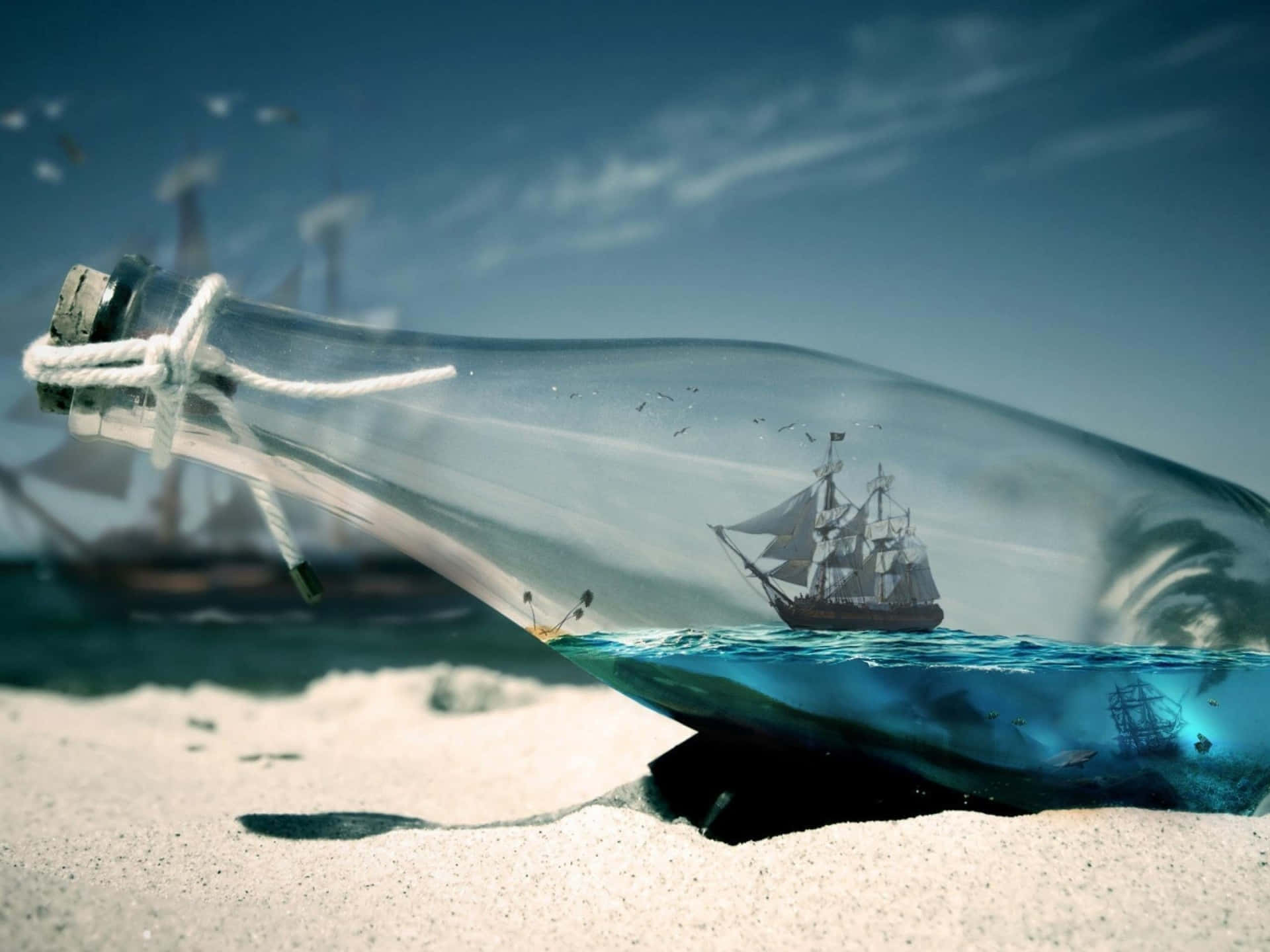 Ships In A Bottle Editing Background
