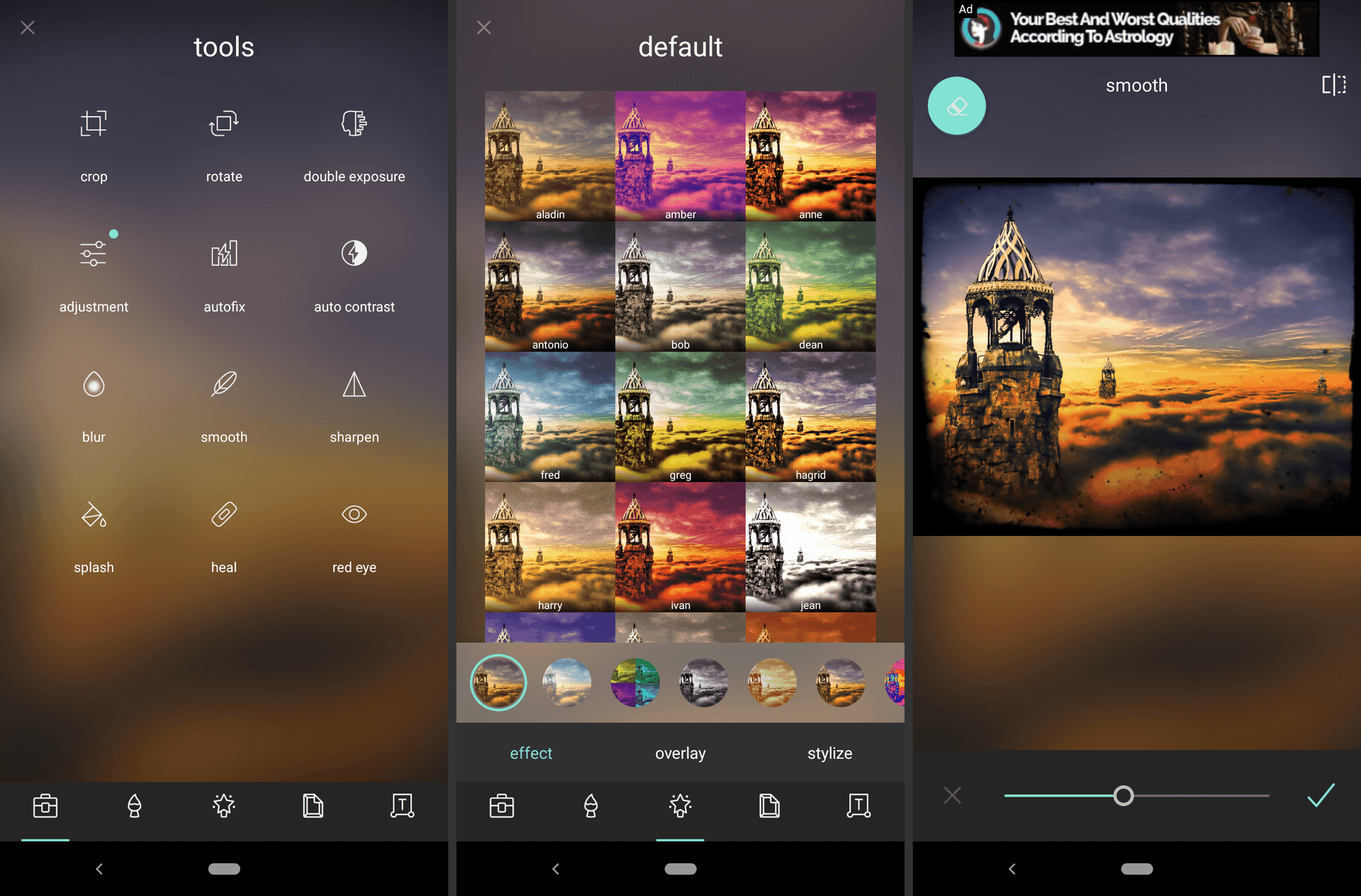 Unoscreenshot Dell'app Di Editing Fotografico Su Un Telefono