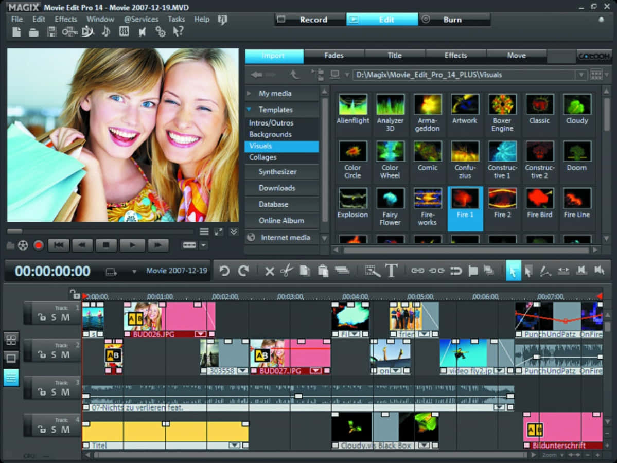 A Video Editing Software With A Woman And Two Girls