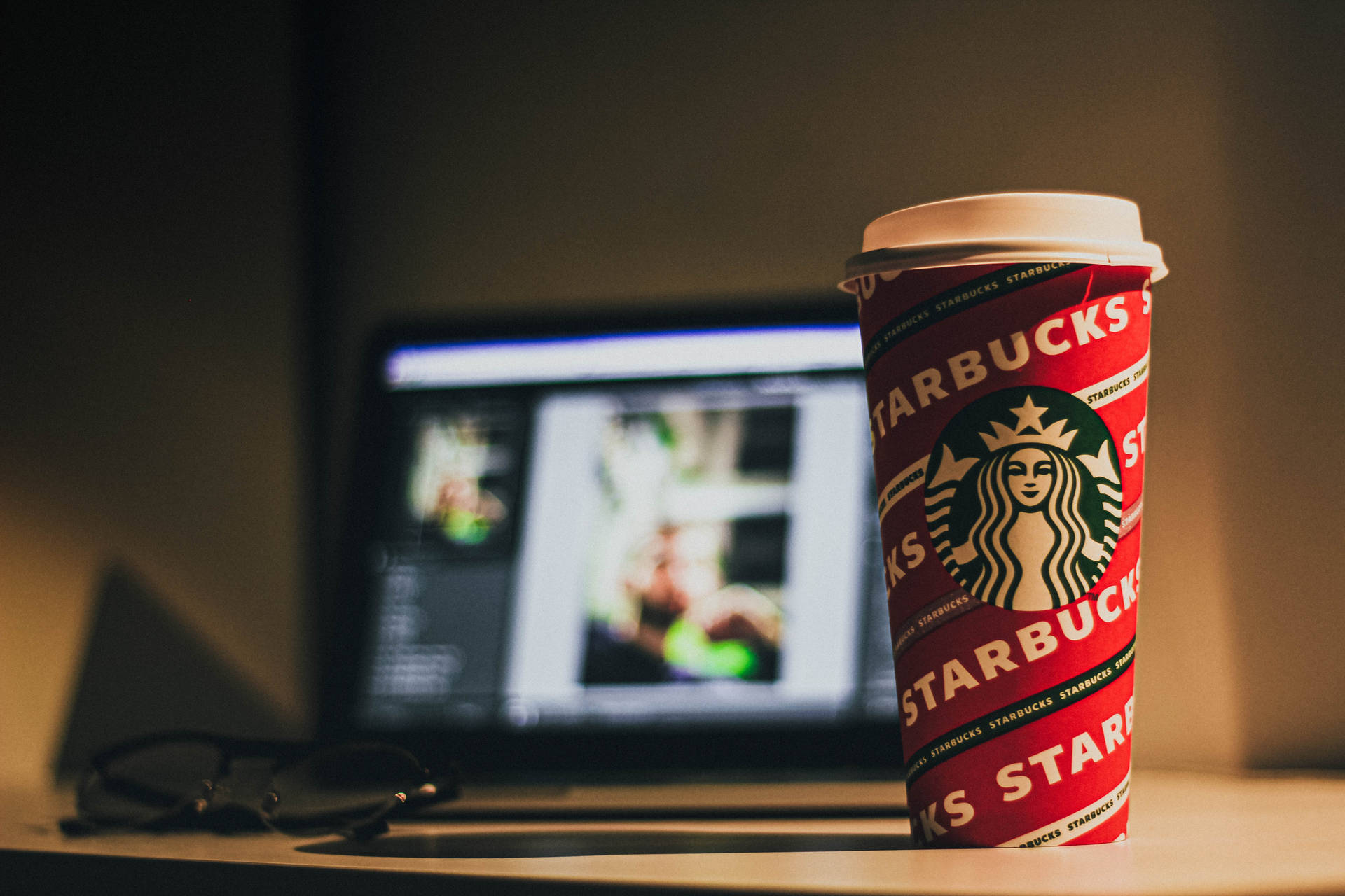 Editing Software And Starbucks Cup Wallpaper