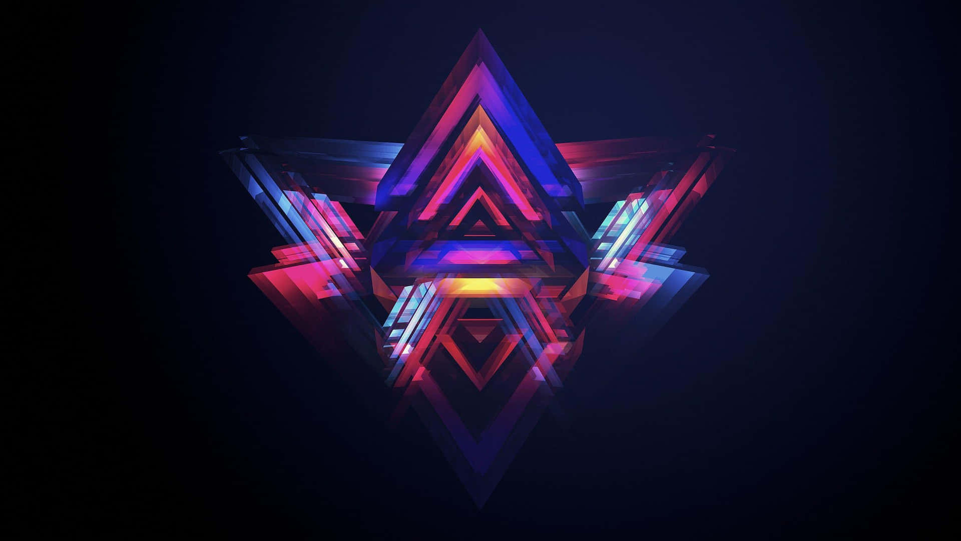 A Colorful Abstract Design With A Triangle In The Middle Wallpaper