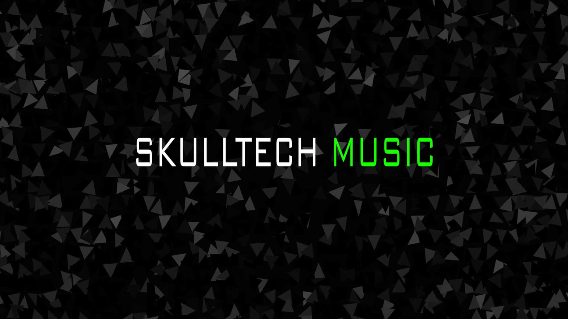 Logotipode Skulltech Music Sobre Un Fondo Negro Fondo de pantalla