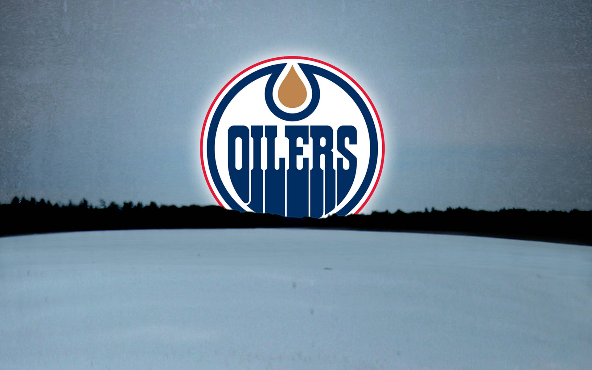 Edmonton Oilers NHL Logo Winter View Wallpaper