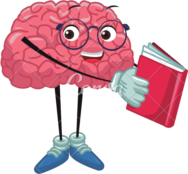 Educated Brain Cartoon Character PNG