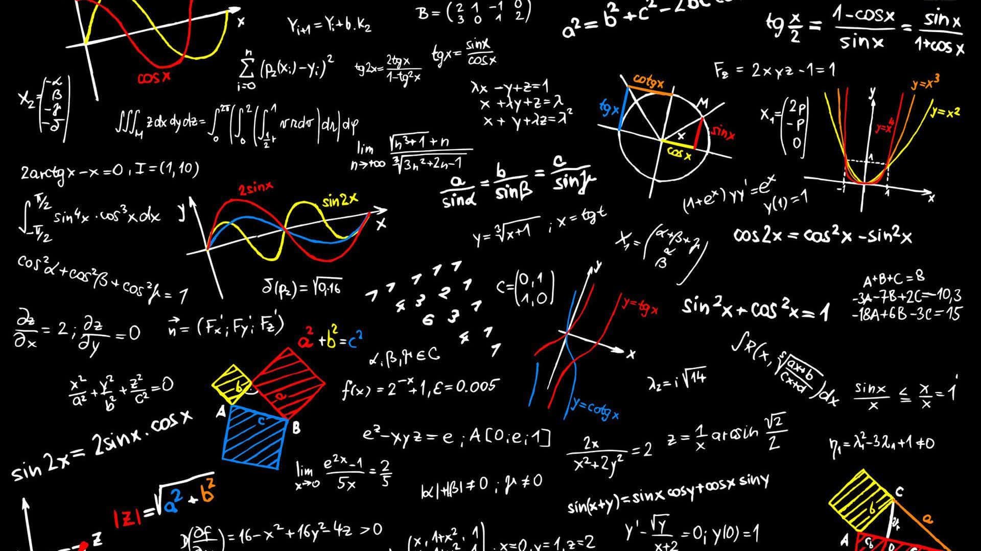 Concentrated Mathematician Solving Complex Equations Wallpaper