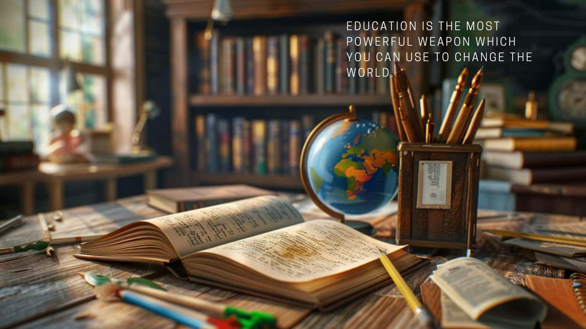 Education Change The World Quote Wallpaper