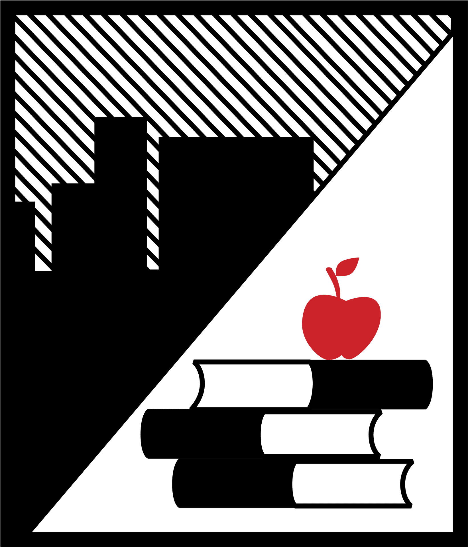 Education Concept Books Apple Silhouette Cityscape PNG