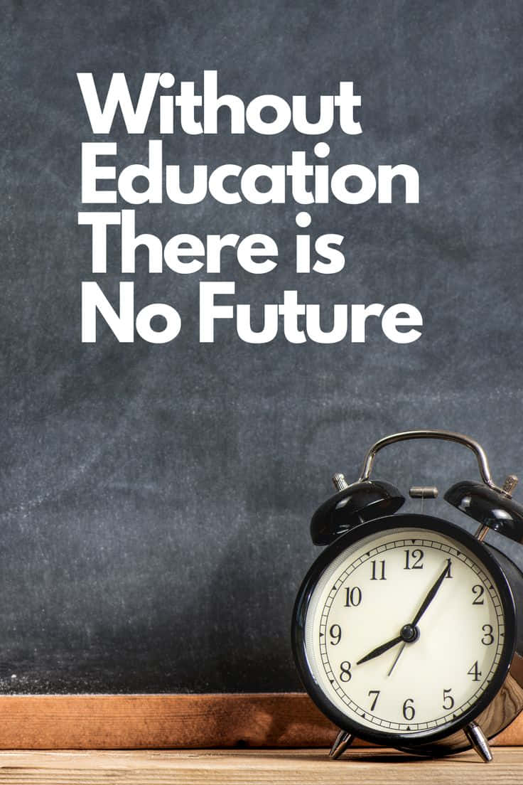 Education Future Quotewith Clock Wallpaper
