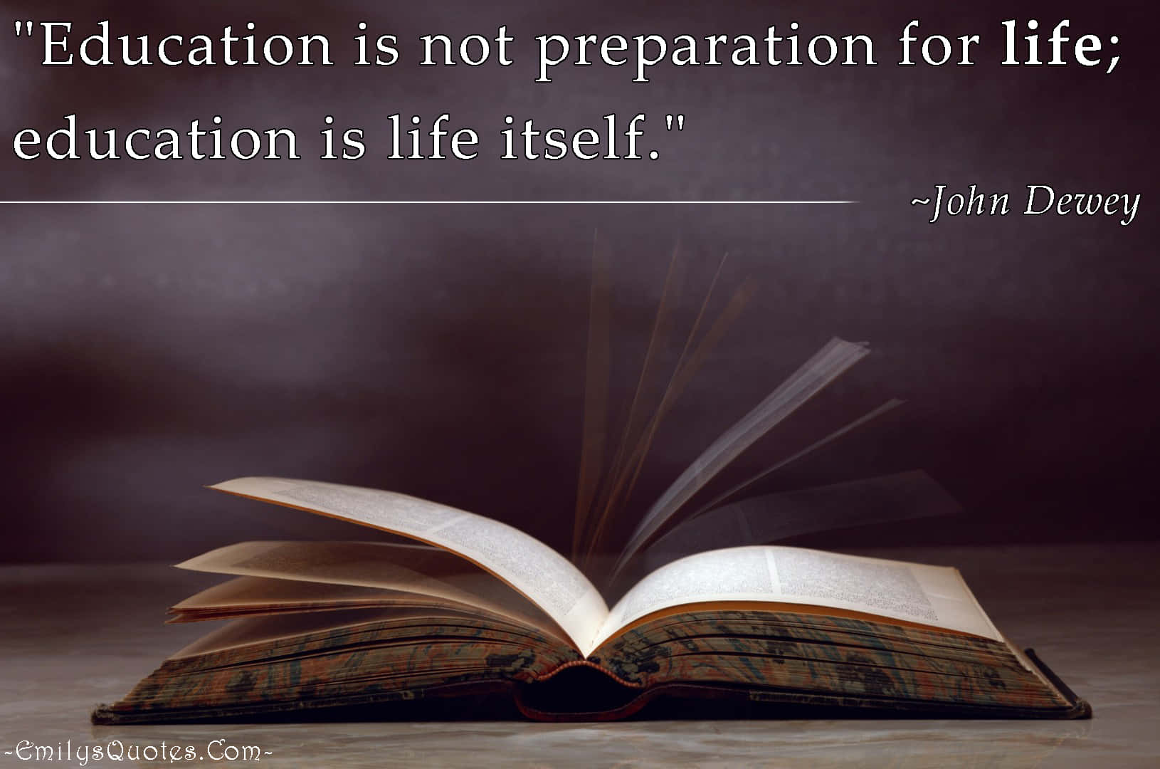Education Life Quoteby John Dewey Wallpaper