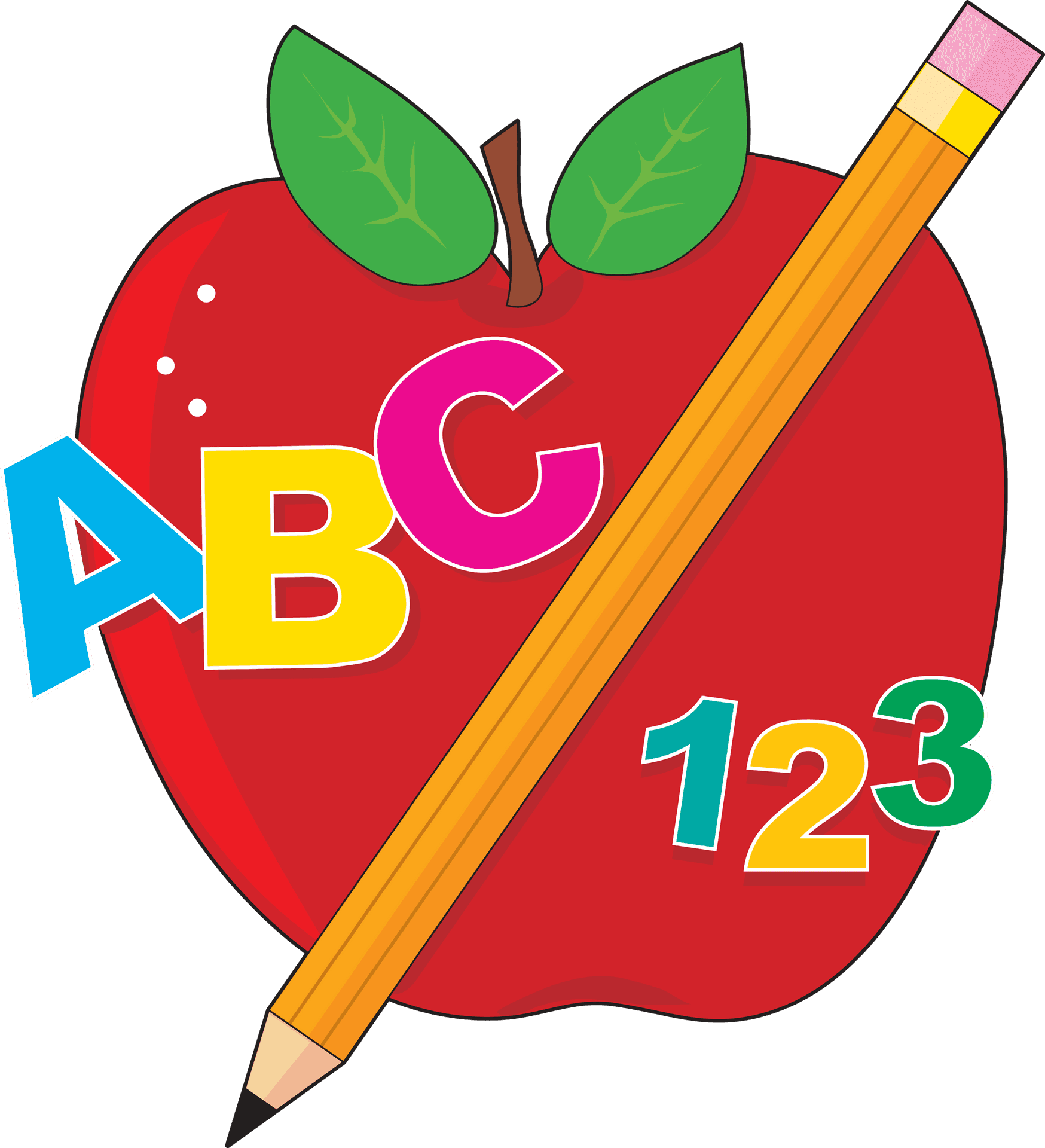 Educational A B C Apple Pencil123 PNG