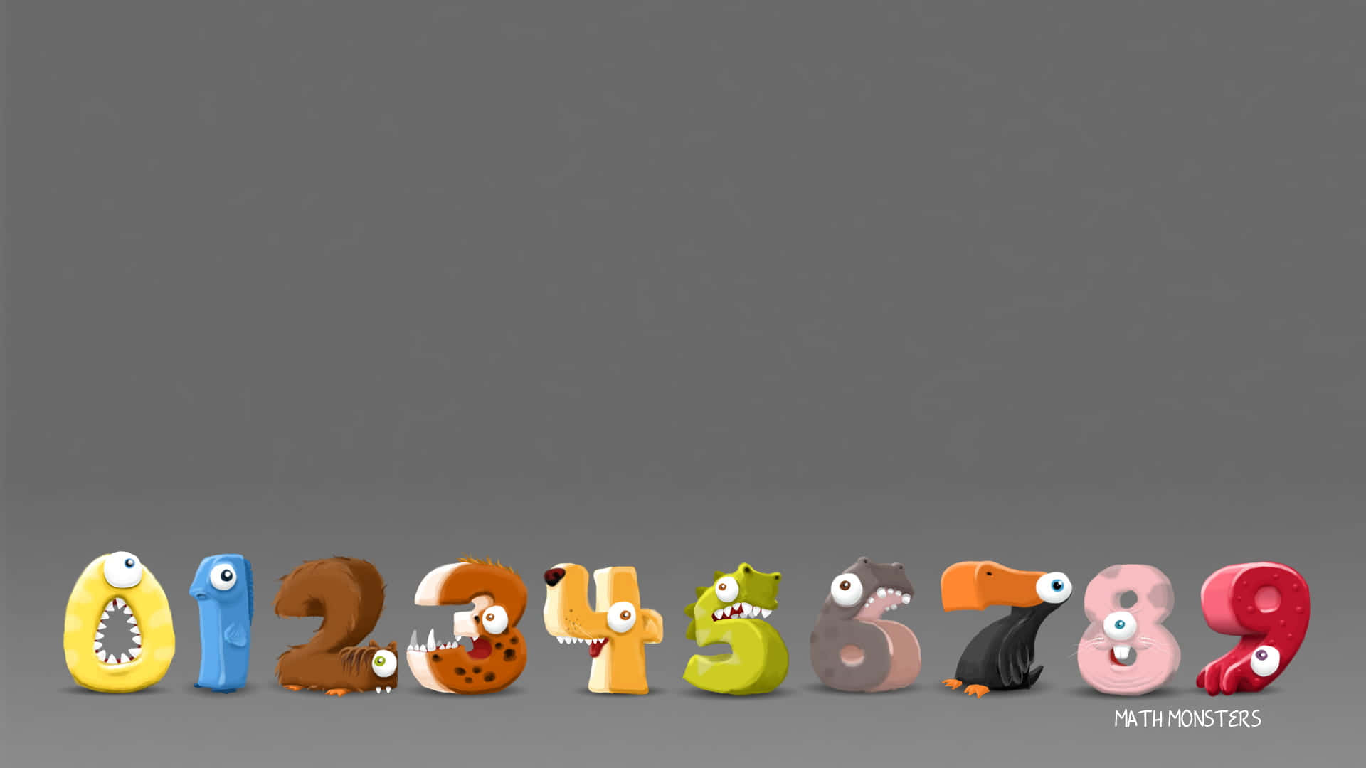 A Group Of Colorful Numbers With Different Animals