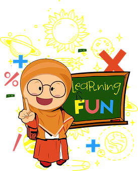 Educational Cartoon Character Learningis Fun PNG