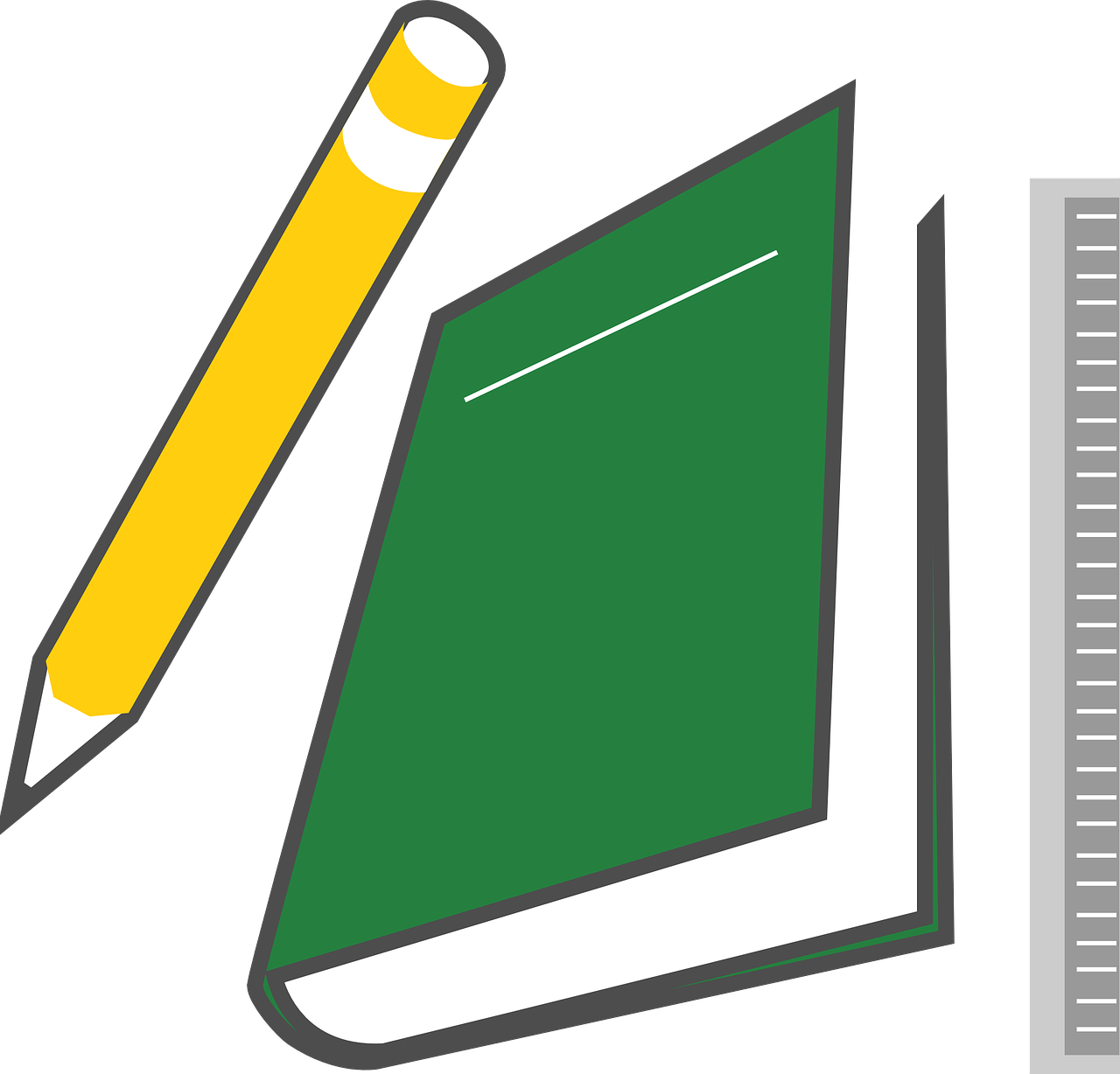 Educational Clipart Book Pencil Ruler PNG