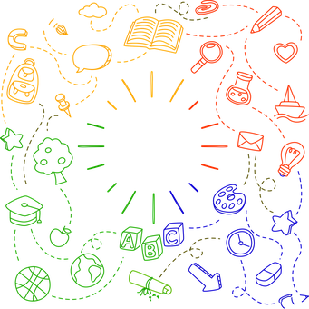 Educational Doodle Neon Outline PNG