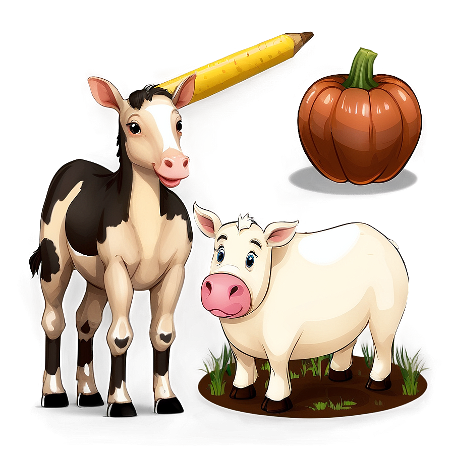 Educational Farm Animals Png Array Yef28 PNG