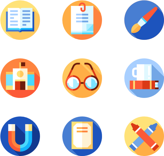 Educational Icons Set PNG