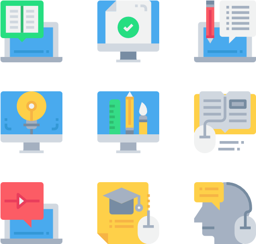 Educational Icons Set PNG