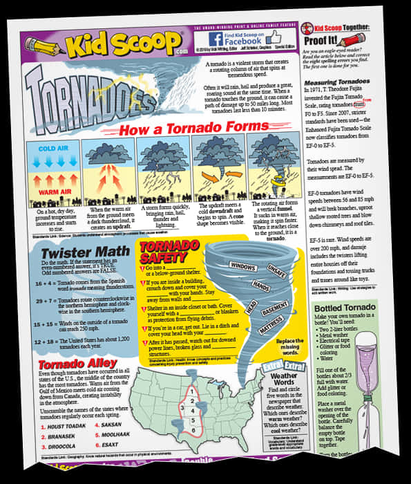 Educational Kids Section Tornado Information PNG