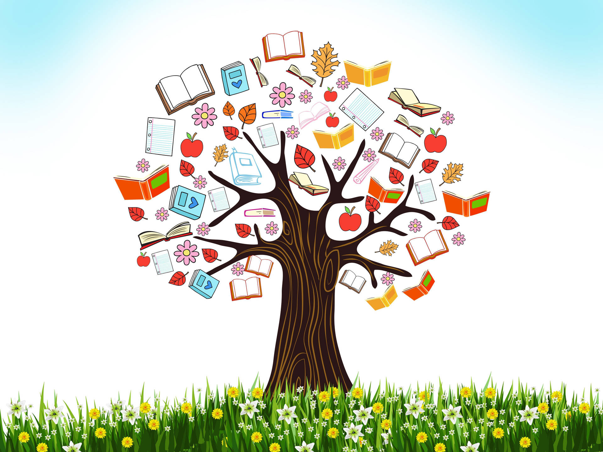 Educational Knowledge Tree Background