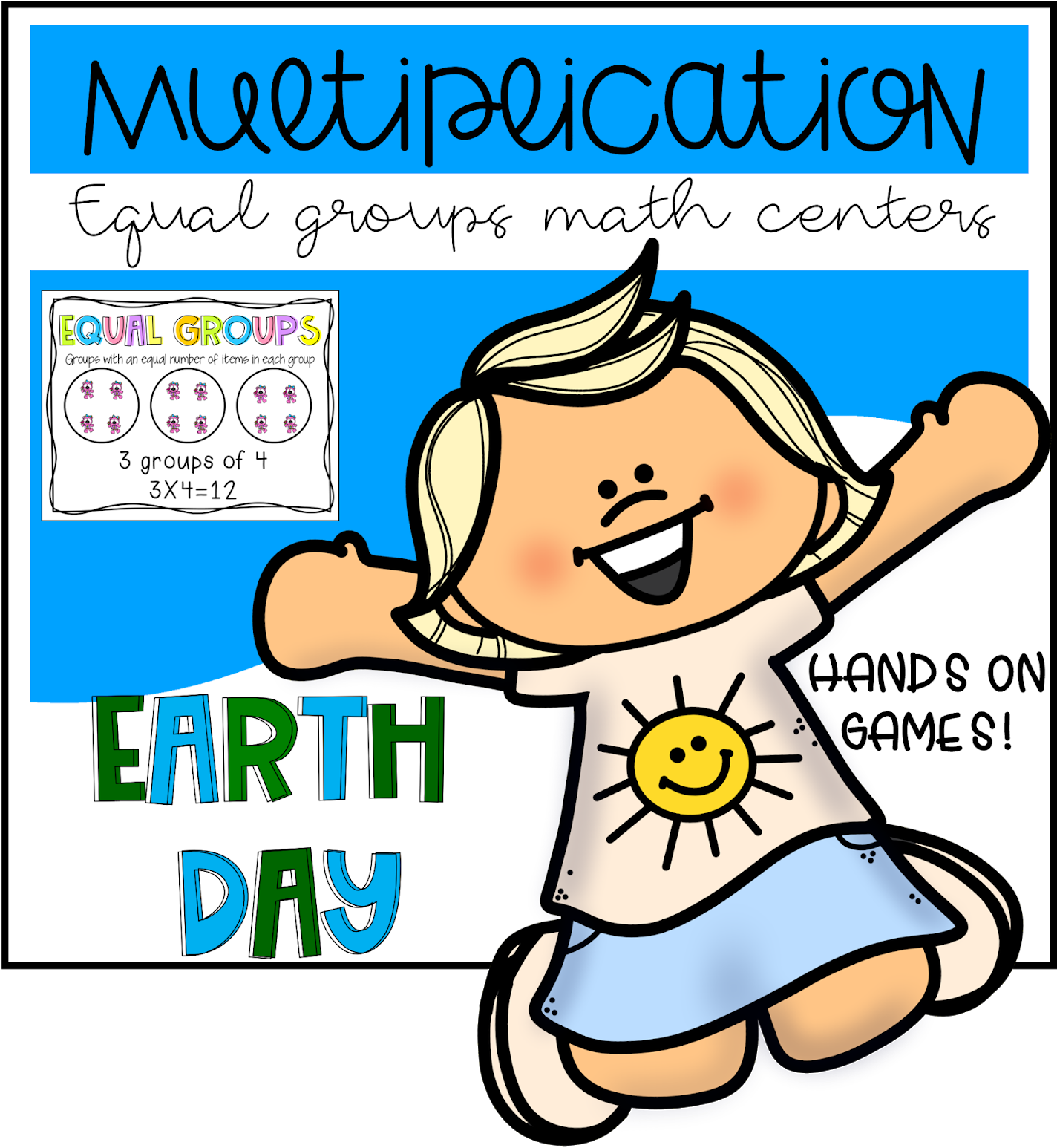 Educational Multiplication Earth Day Poster PNG