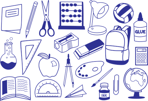 Educational Supplies Vector Illustration PNG