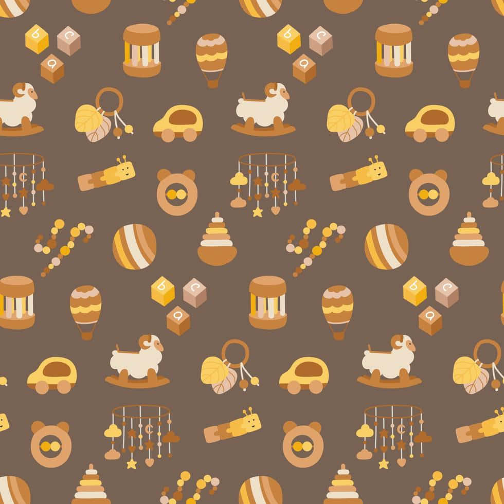 Educational Toys Pattern Background Wallpaper