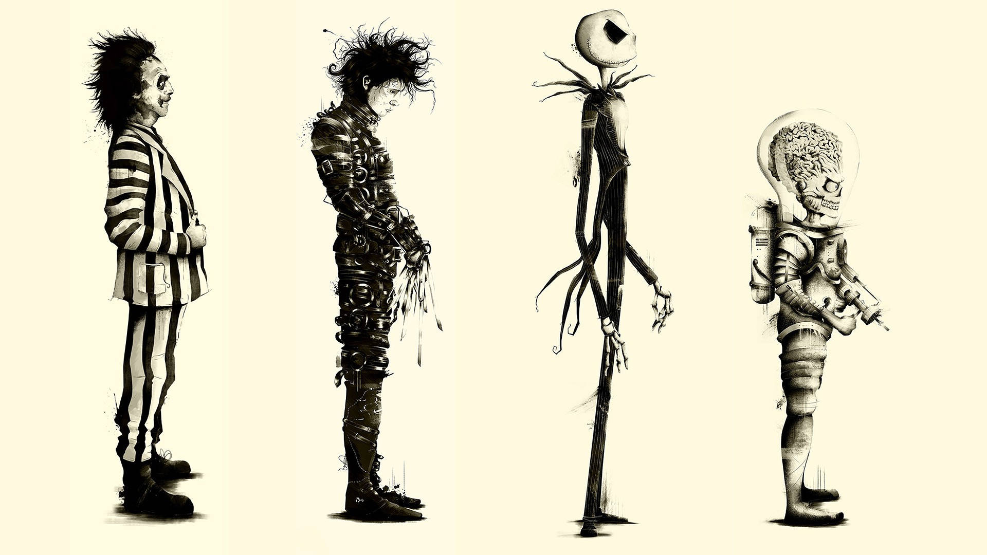 Edwardmit Den Scherenhänden - Tim Burton Charaktere Wallpaper